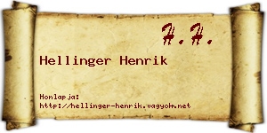 Hellinger Henrik névjegykártya